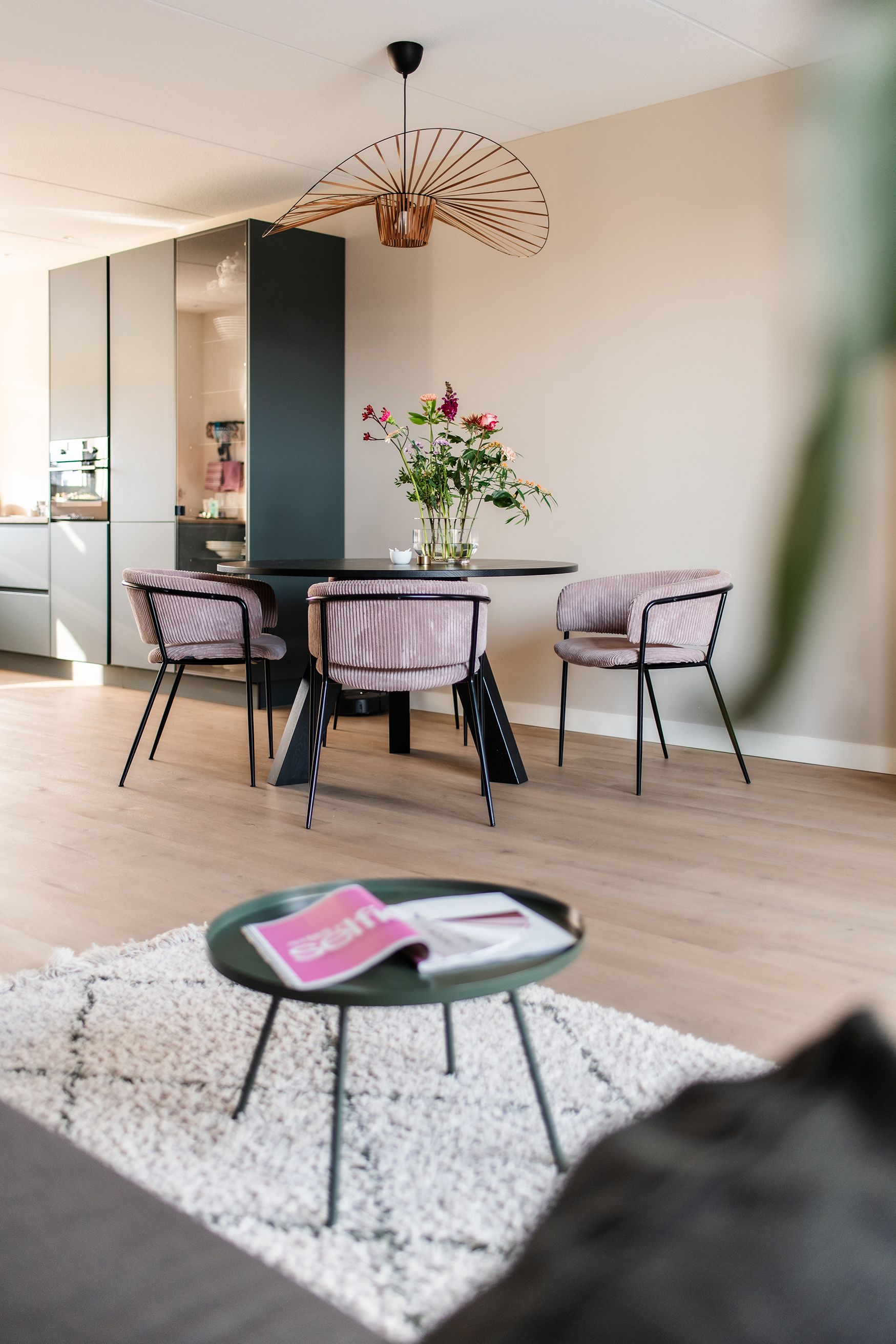Interieurontwerp eetkamer in nieuwbouwwoning Stadshagen Zwolle